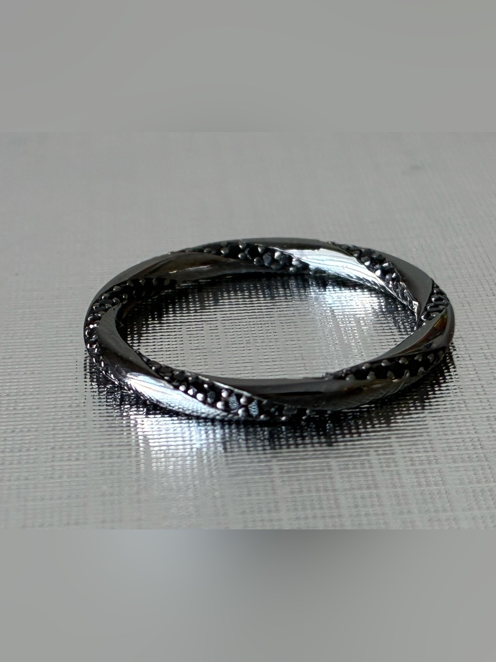 Sterling Silver 925 Black Stackable Ring Sz 7